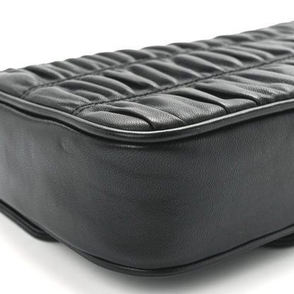 Prada Nappa Gaufre Small Chain Flap Shoulder Bag Black 11 of 13