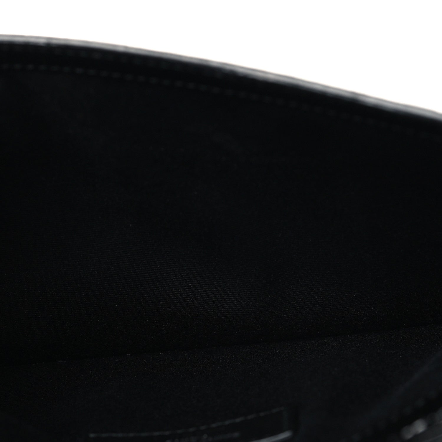 Saint Laurent Calfskin Crocodile Embossed Uptown Monogram Pouch Black 5 of 7