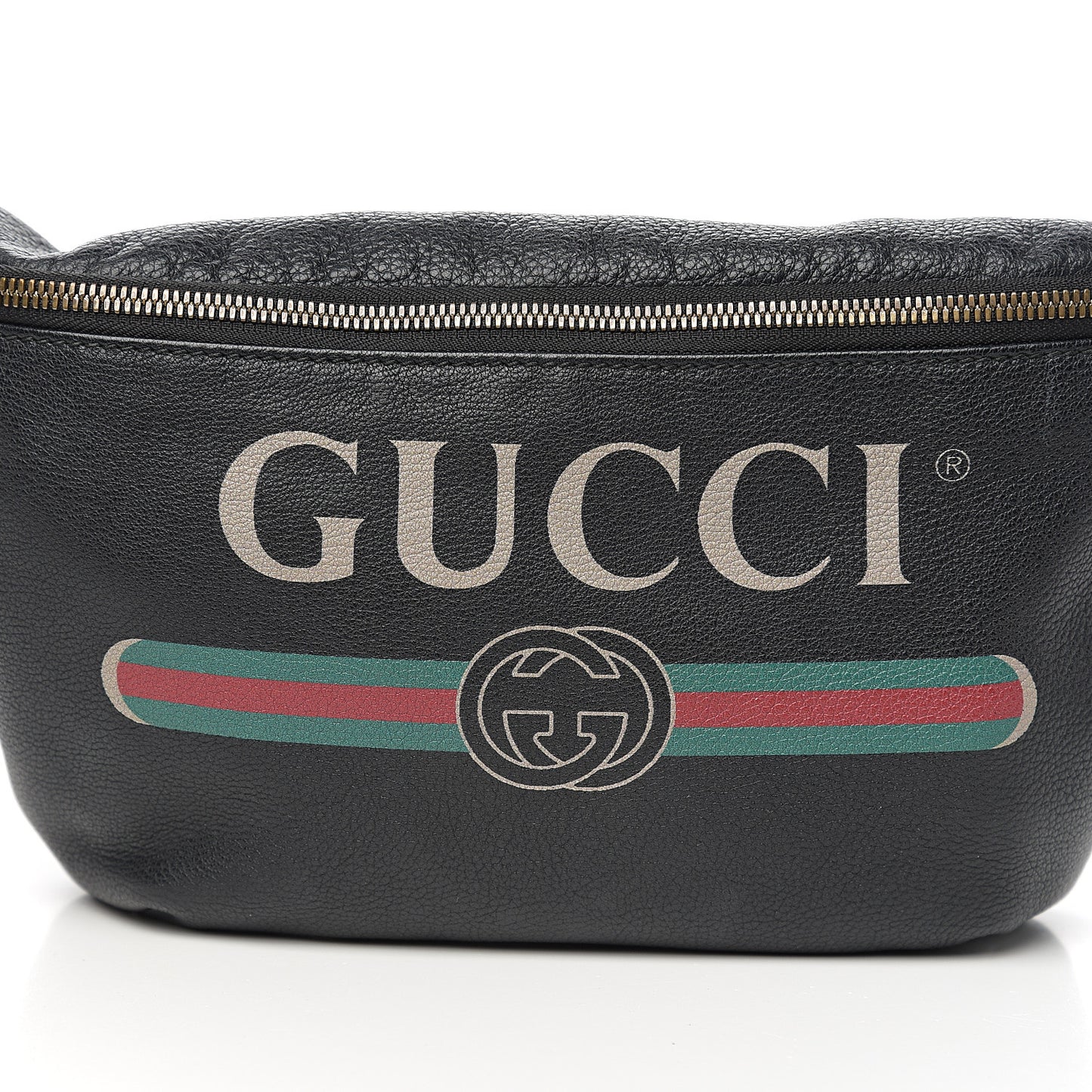 Grained Calfskin Logo Belt Bag Black