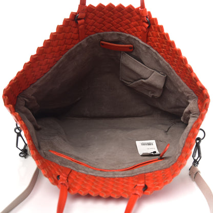 Bottega Veneta Nappa Calfskin Intrecciato Shopper Tote White Sand 5 of 9