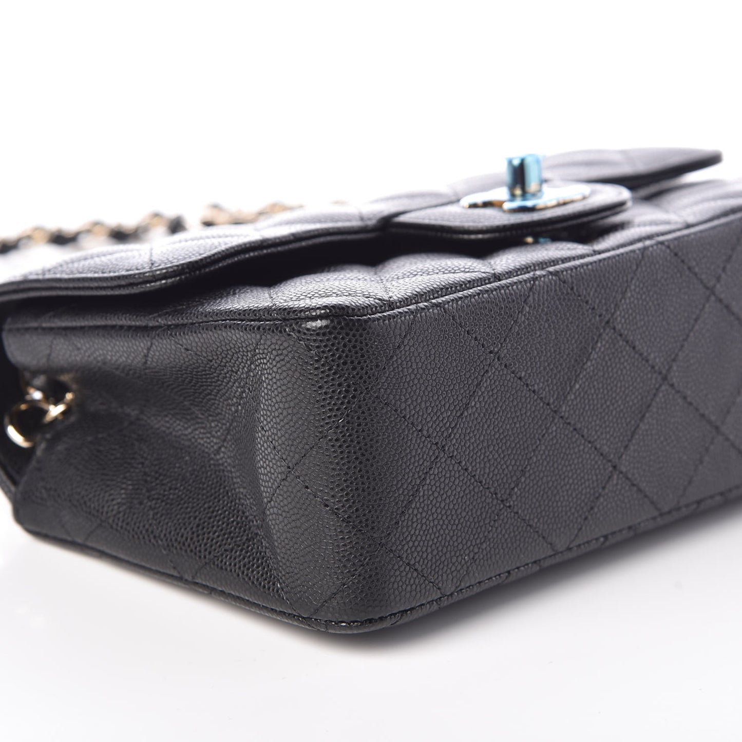 Caviar Quilted Mini Rectangular Flap Black