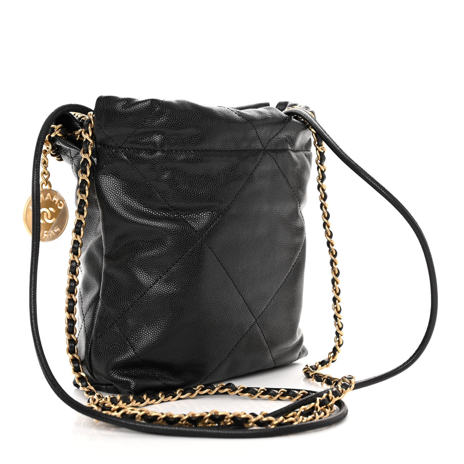 Chanel Shiny Caviar Quilted Monochrome Mini Chanel 22 Black 3 of 10