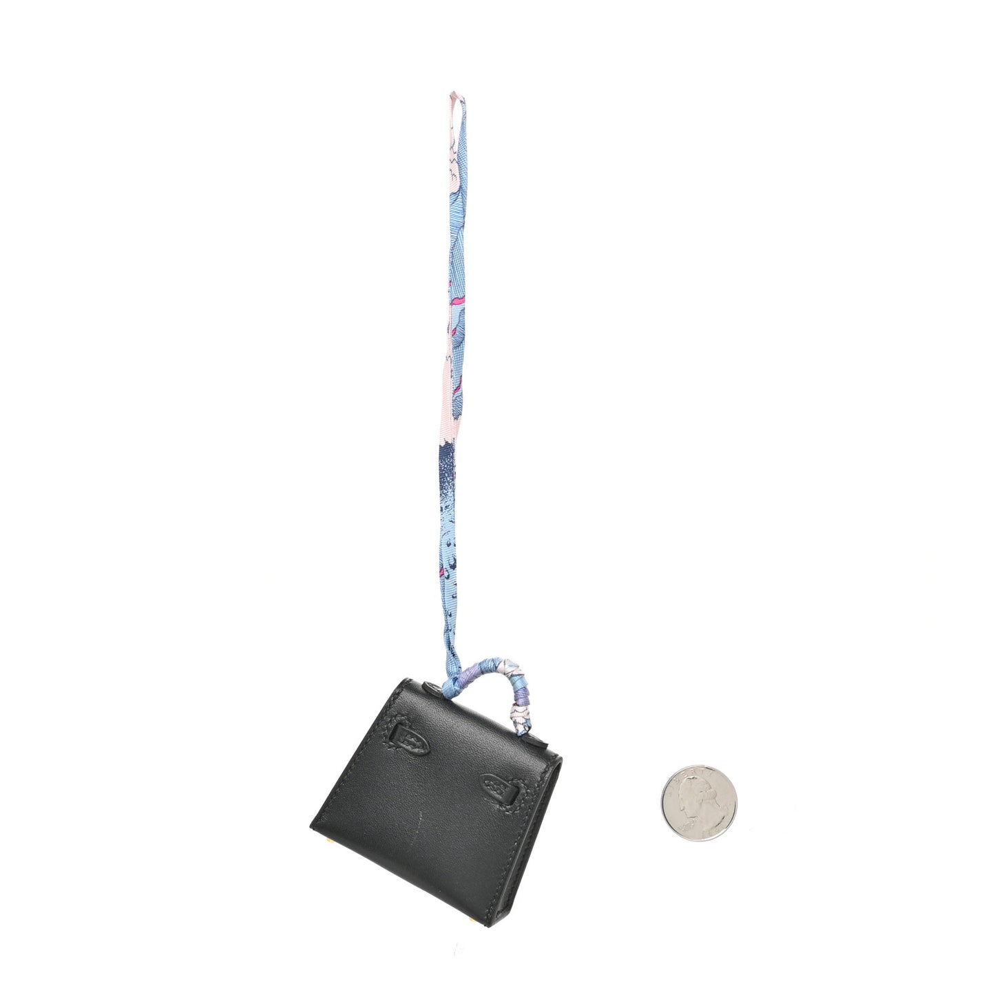 Tadelakt Mini Kelly Twilly Bag Charm Black