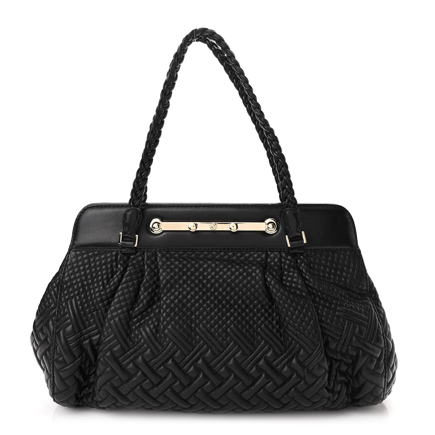Nappa Quilted Satchel Black
