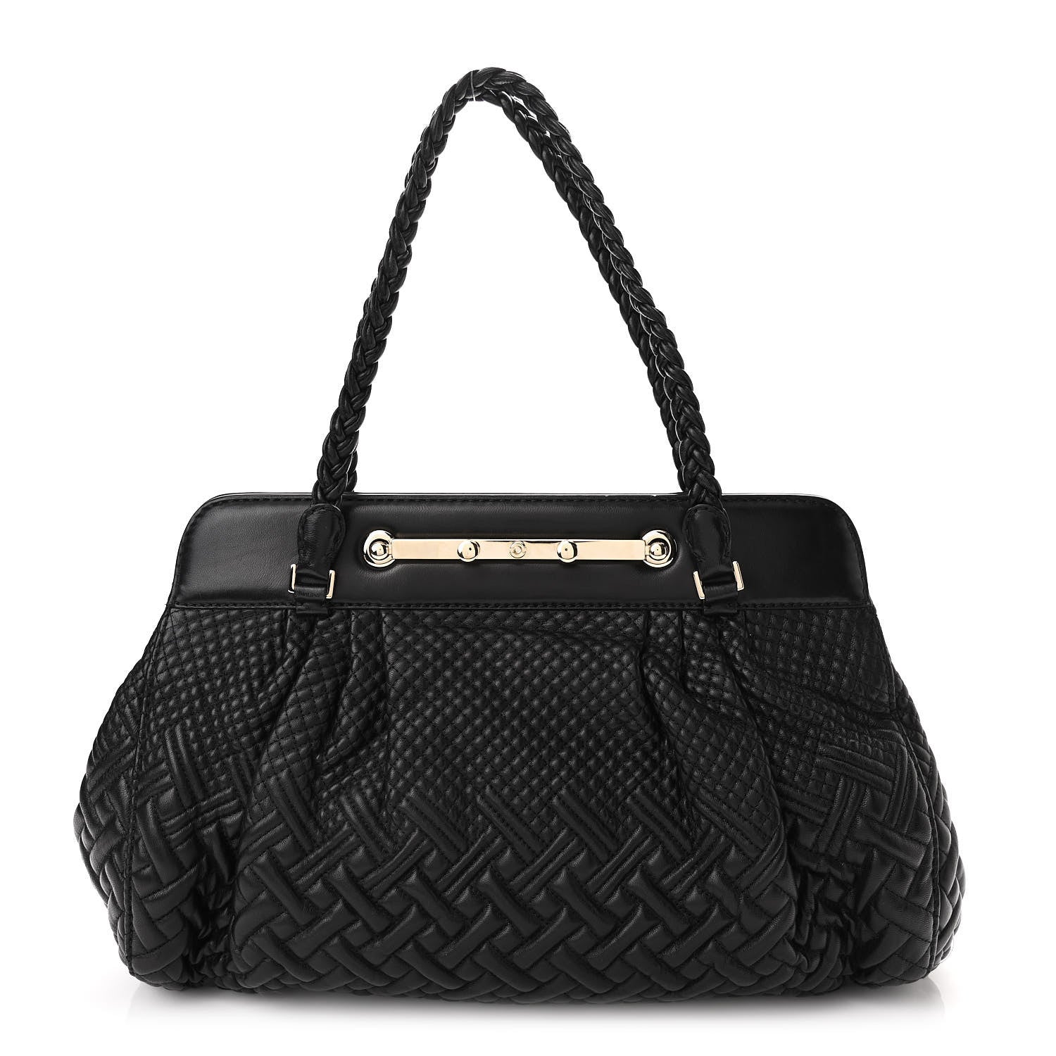 Valentino Garavani Nappa Quilted Satchel Black 1 of 8