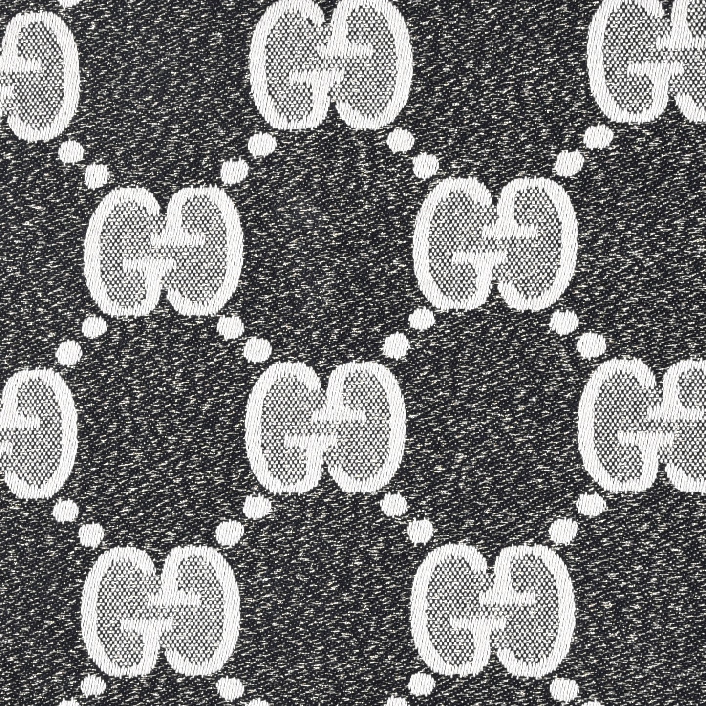 Wool Lame Jacquard Monogram Jumbo GG Lady Nest Lux Scarf Black Ivory