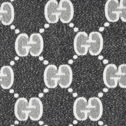 Gucci Wool Lame Jacquard Monogram Jumbo GG Lady Nest Lux Scarf Black Ivory 2 of 4
