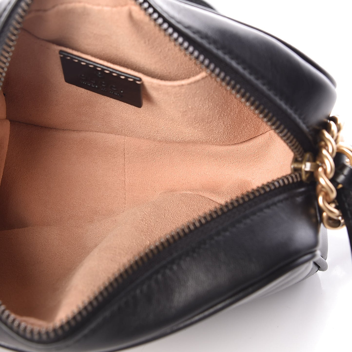 Calfskin Matelasse Mini GG Marmont Chain Shoulder Bag Black