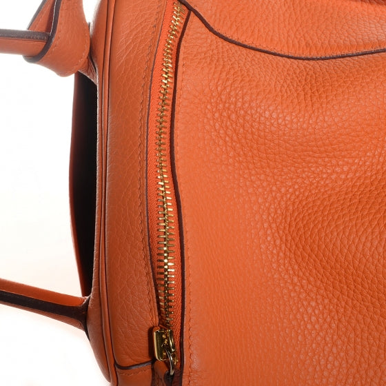 Hermes Taurillon Clemence Lindy 34 Orange 12 of 18