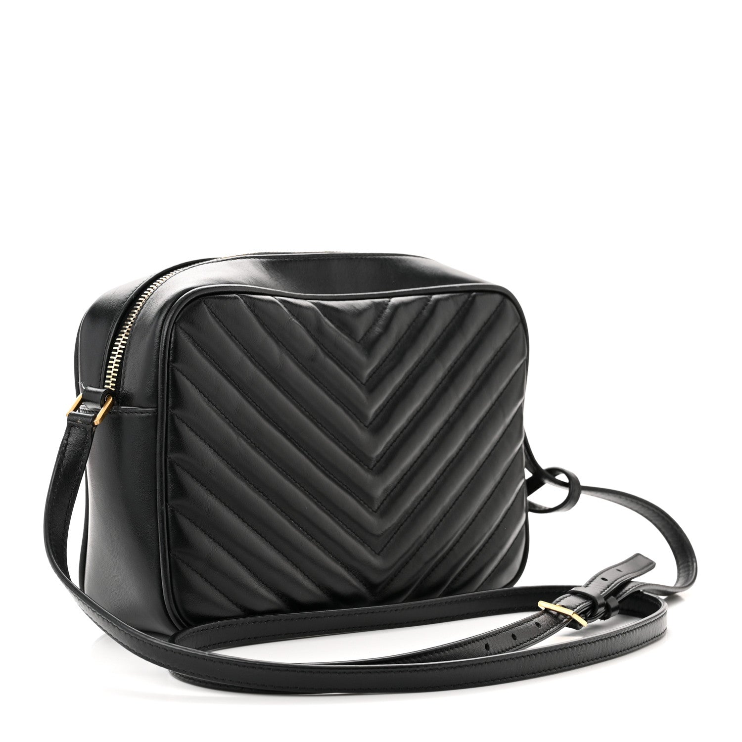 Saint Laurent Calfskin Matelasse Monogram Lou Camera Bag Black 3 of 13
