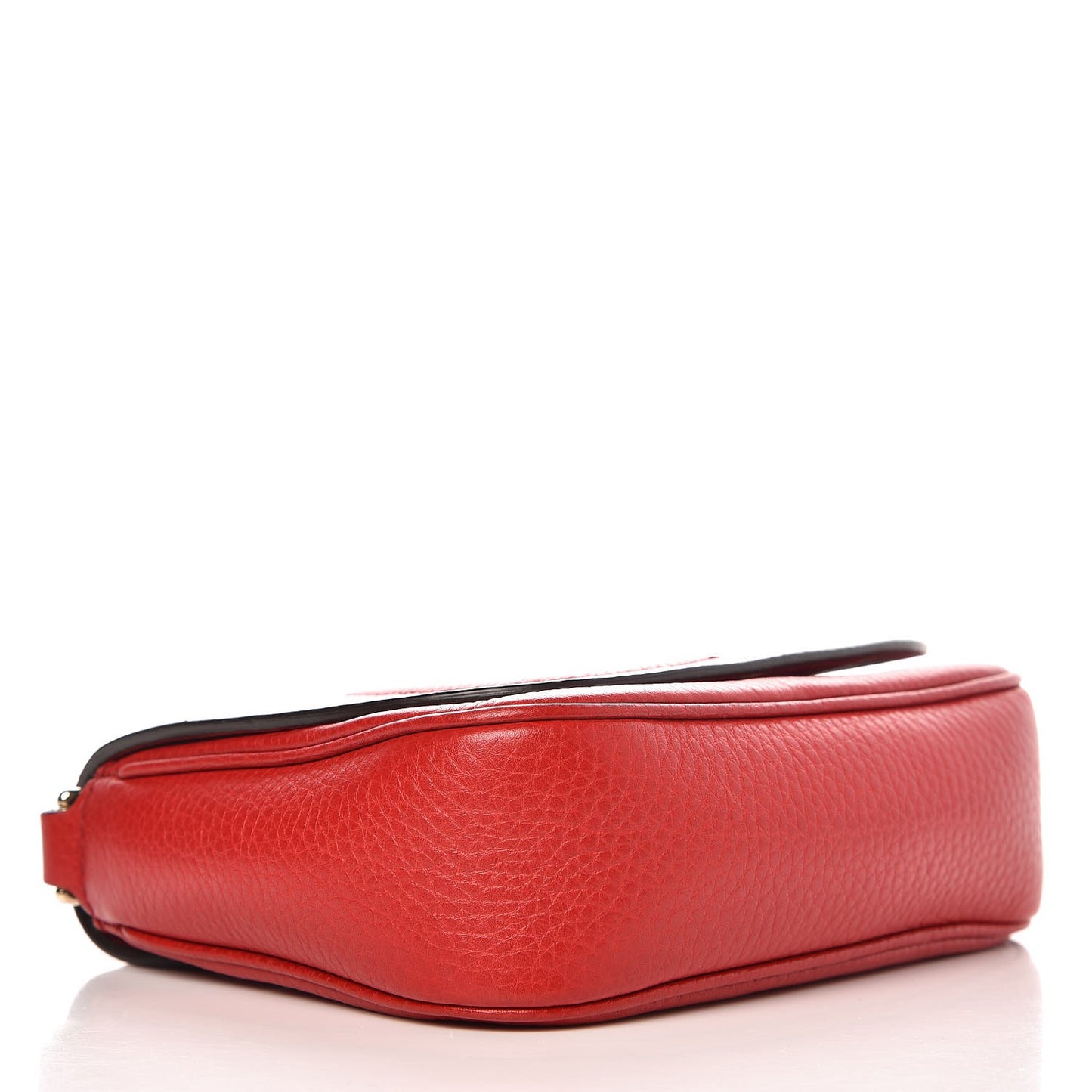 Pebbled Calfskin Small Soho Flap Crossbody Red