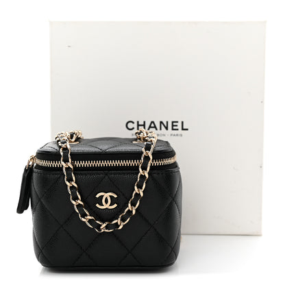 Chanel Caviar Quilted Mini Vanity Case With Chain Black 8 of 10