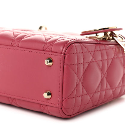 Christian Dior Lambskin Cannage Mini Lady Dior Pink 9 of 10