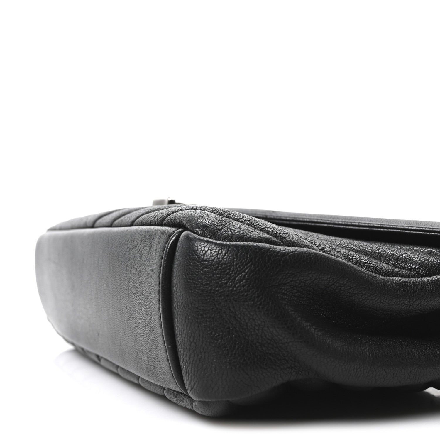 Saint Laurent Sheepskin Matelasse Chevron Monogram Medium College Bag Black 10 of 10