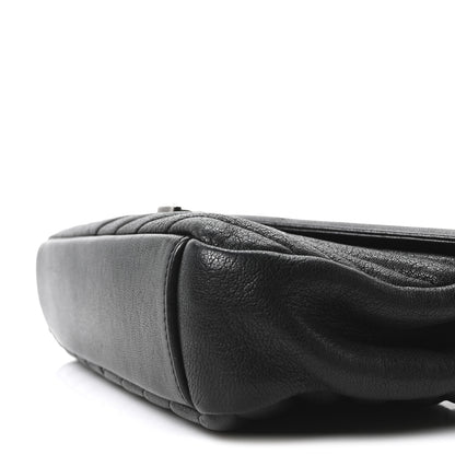 Saint Laurent Sheepskin Matelasse Chevron Monogram Medium College Bag Black 10 of 10