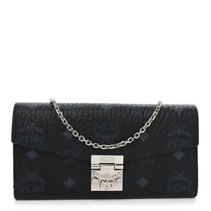 MCM Visetos Large Patricia Wallet On Chain Black Red 1 of 8