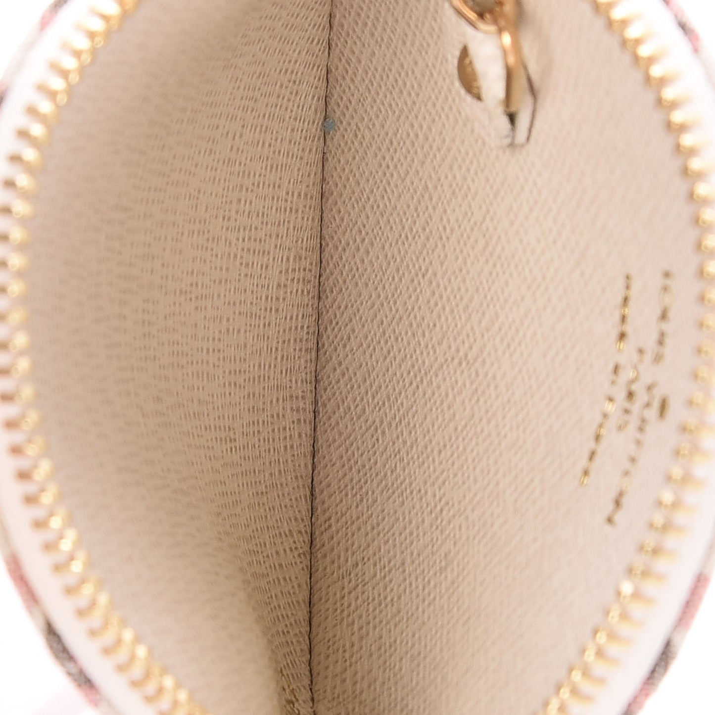 Mini Lin Croisette Round Coin Purse Rouge