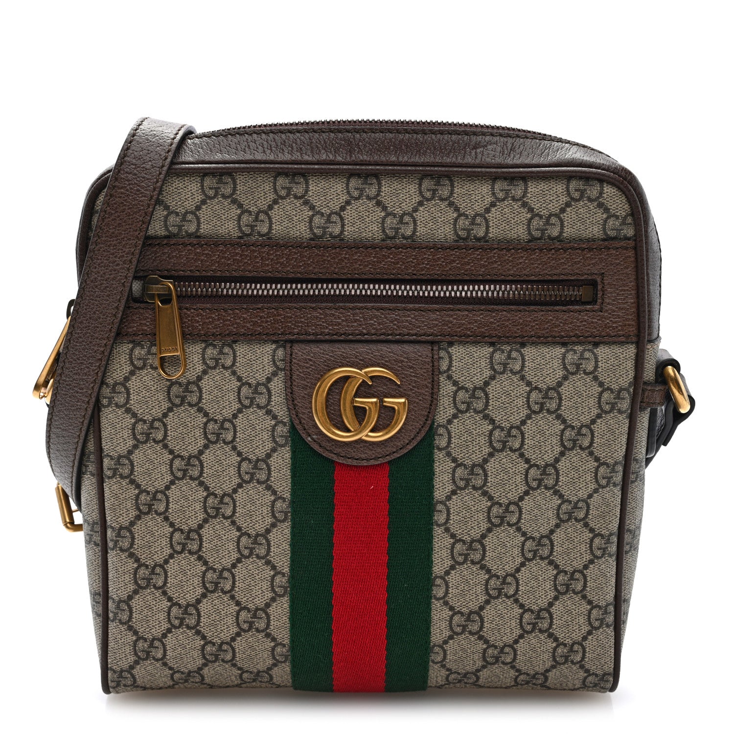 Gucci GG Supreme Monogram Web Small Ophidia Messenger Bag Brown 1 of 10