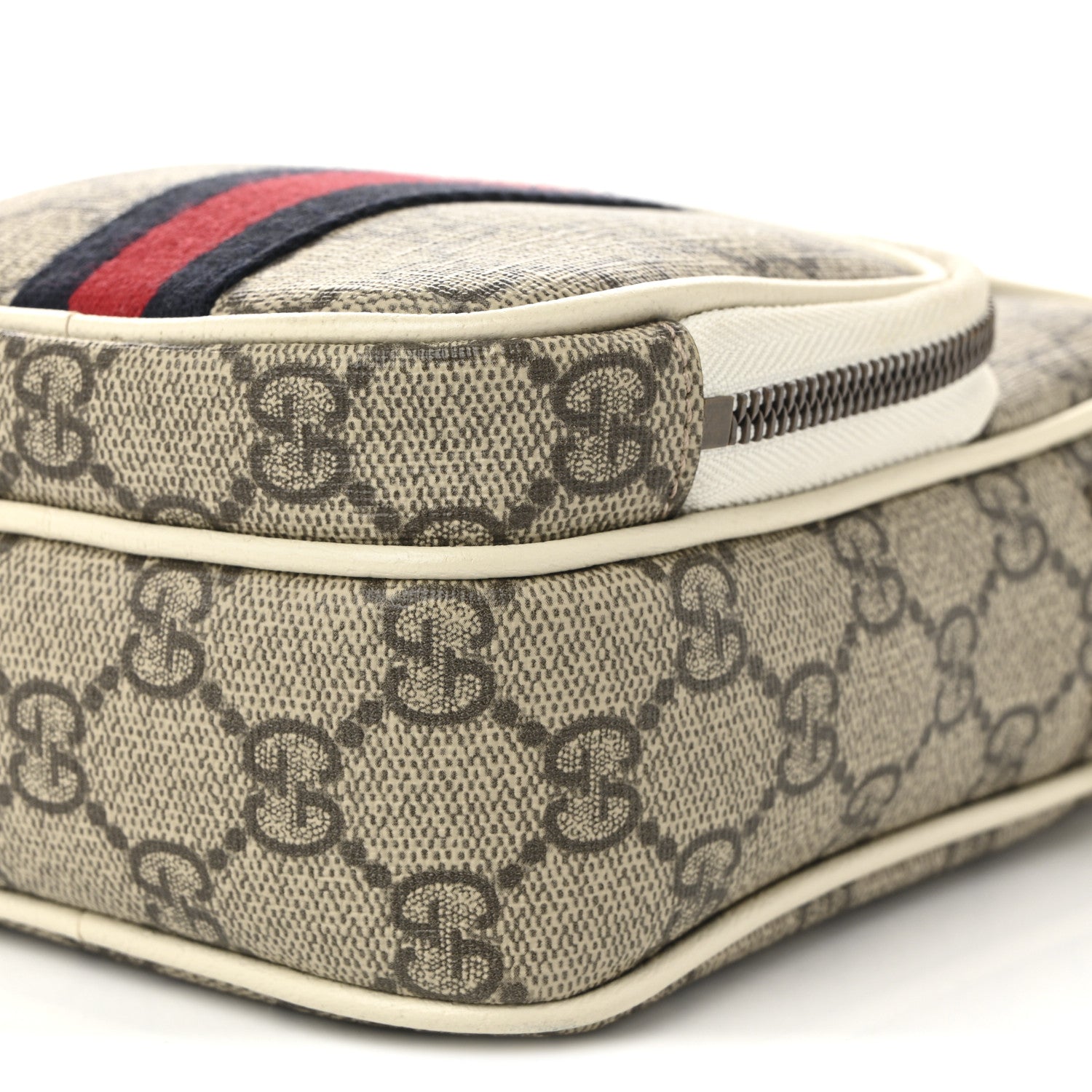 Gucci GG Supreme Monogram Web Mini Ophidia Double Zip Messenger Bag Beige Ebony Mystic White 10 of 10