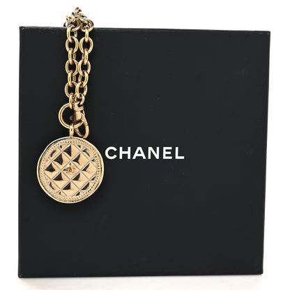 Chanel Quilted CC Pendant Chain Necklace Light Gold 5 of 5