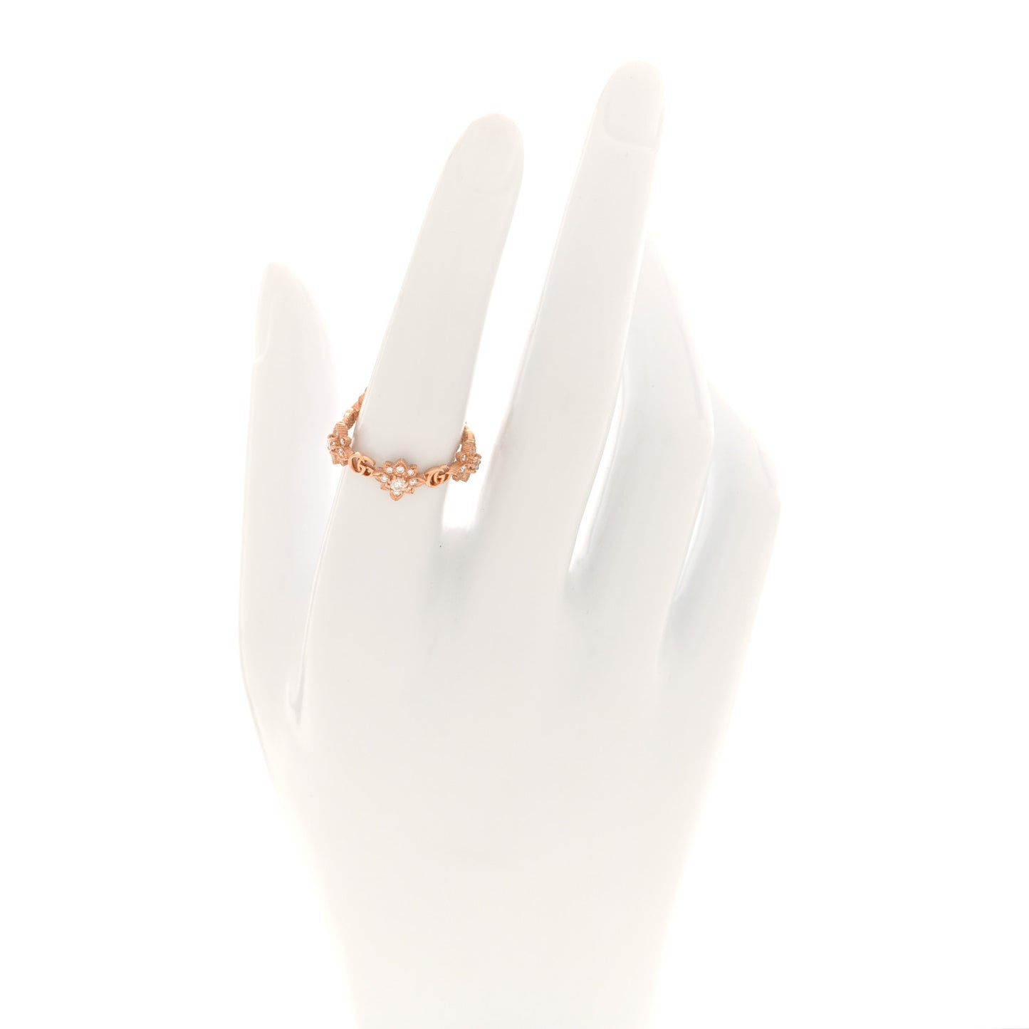 18K Rose Gold Diamond Flora Ring 54 6.75