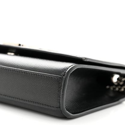 Saint Laurent Grain De Poudre Small Monogram Kate Satchel Black 10 of 12
