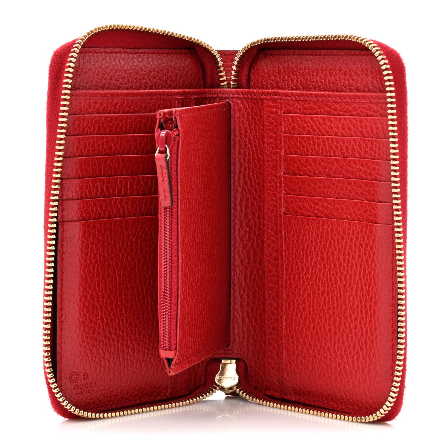 Gucci Dollar Calfskin Medium GG Zip Around Wallet Red 5 of 10