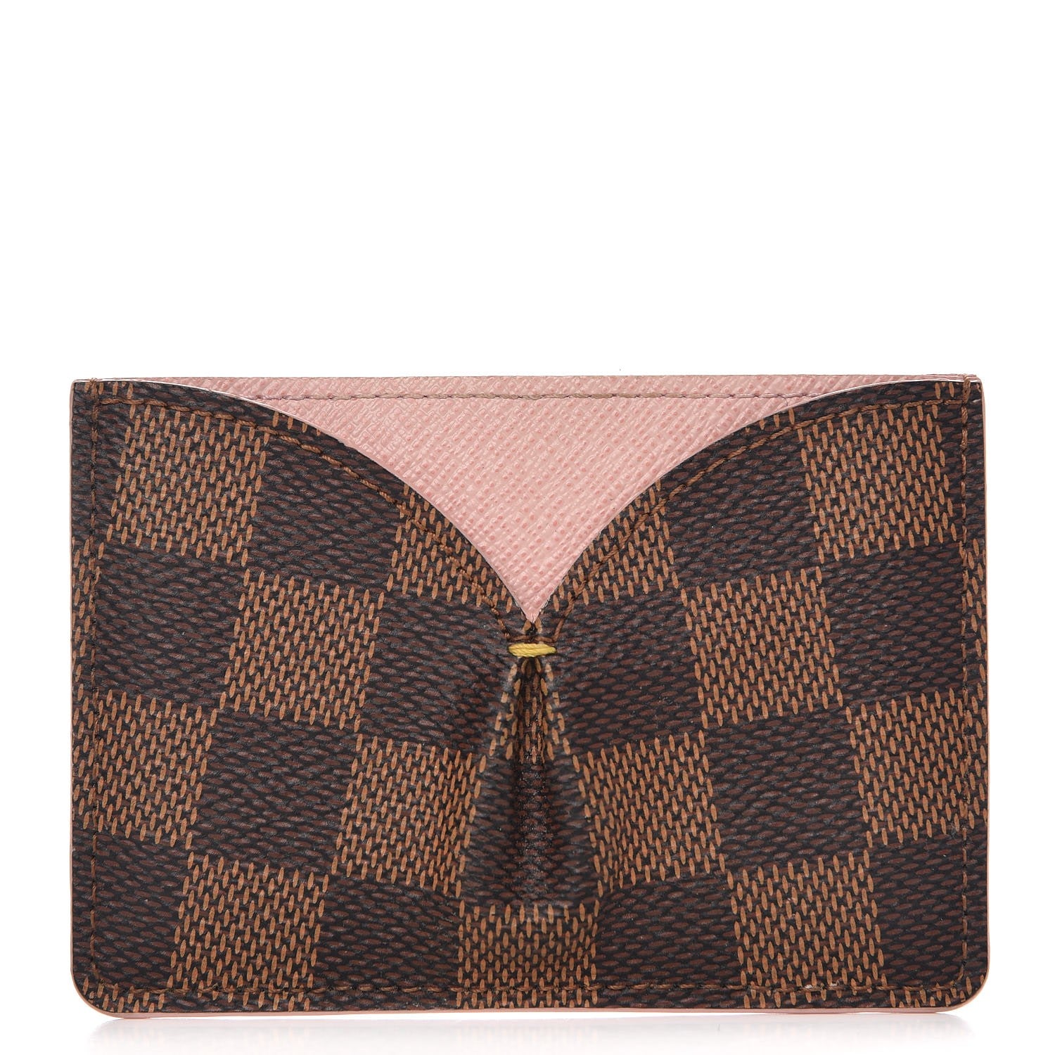 Louis Vuitton Damier Ebene Caissa Card Holder Rose Ballerine 1 of 6