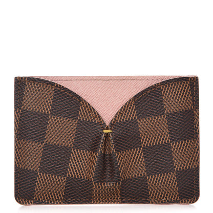Louis Vuitton Damier Ebene Caissa Card Holder Rose Ballerine 1 of 6