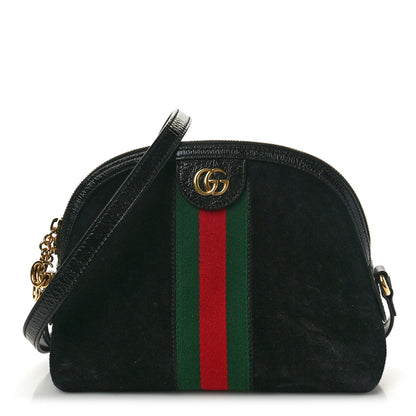 Gucci Suede Patent Web GG Small Ophidia Dome Shoulder Bag Black 1 of 10