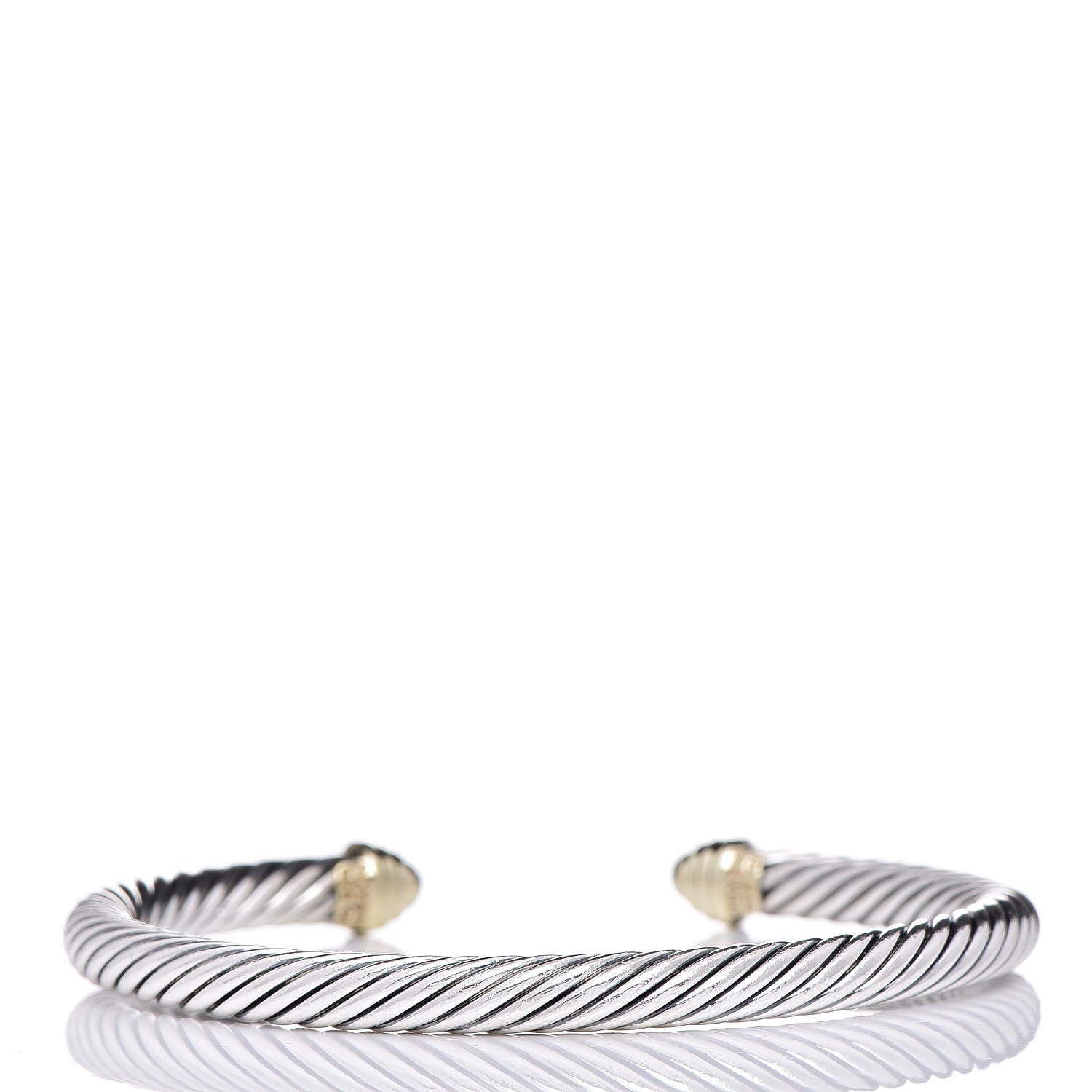 David Yurman Sterling Silver 14K Yellow Gold 5mm Cable Classics Bracelet 3 of 5