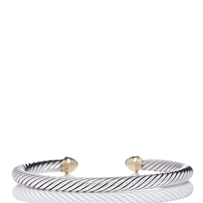 David Yurman Sterling Silver 14K Yellow Gold 5mm Cable Classics Bracelet 3 of 5