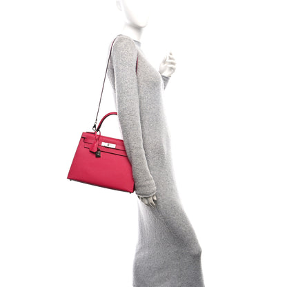Hermes Epsom Verso Kelly Sellier 28 Framboise Prune 2 of 11