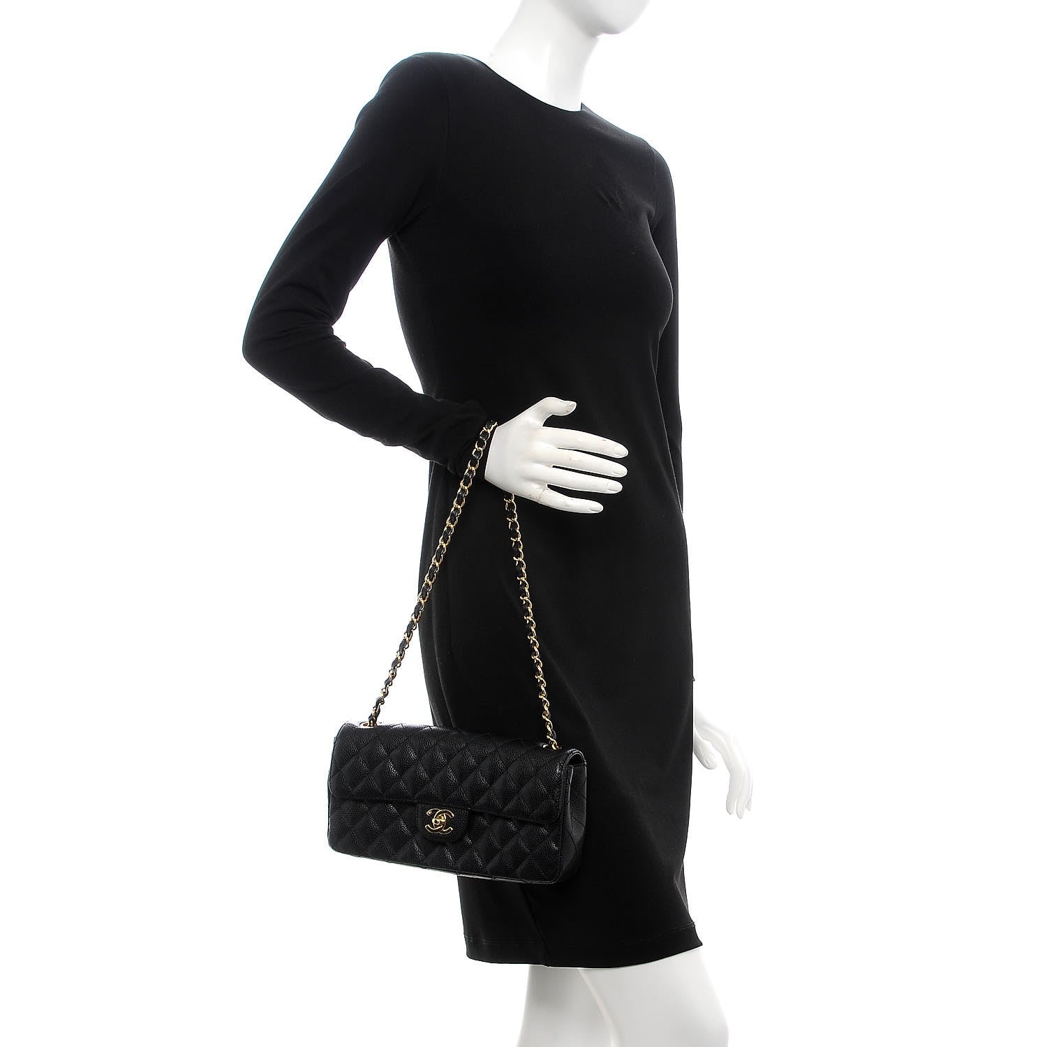 Chanel Caviar Quilted East West Flap Black 2 of 7