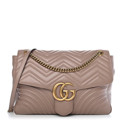 Gucci Calfskin Matelasse Large GG Marmont Shoulder Bag Porcelain Rose 1 of 9
