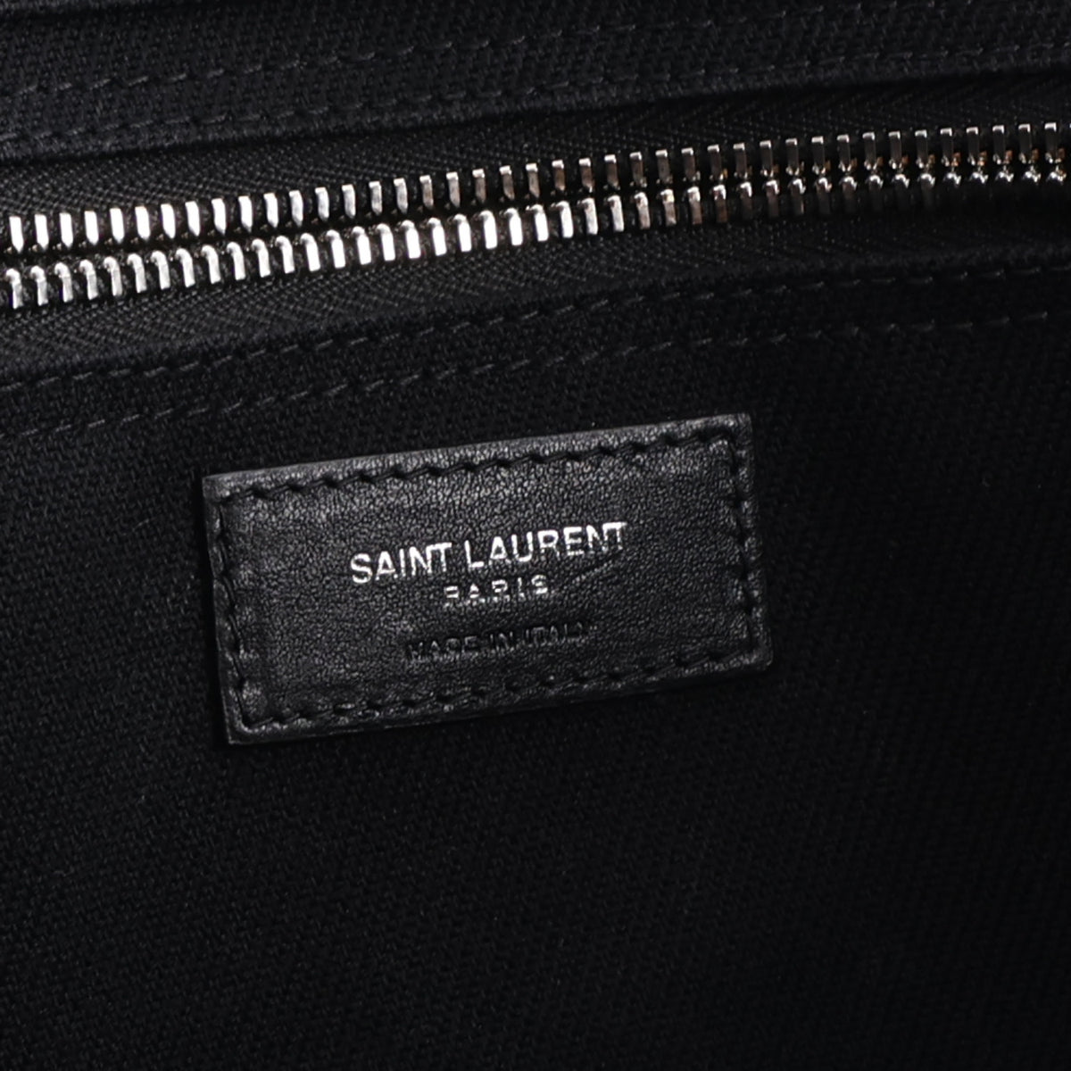 Linen Calfskin Rive Gauche Tote Black