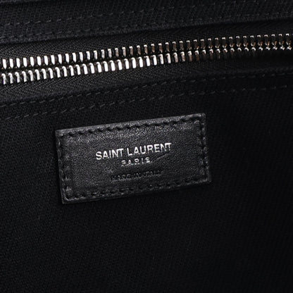 Saint Laurent Linen Calfskin Rive Gauche Tote Black 6 of 10