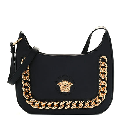 Versace Calfskin La Medusa Chain Hobo Bag Black 1 of 11
