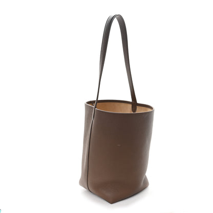 The Row Grained Calfskin Medium N/S Park Tote Dark Olive 3 of 9