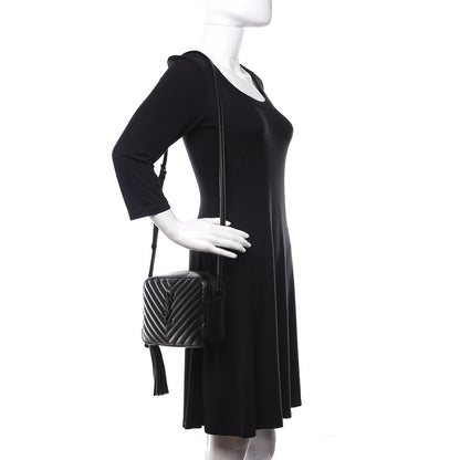 Saint Laurent Calfskin Matelasse Monogram Lou Camera Bag Black 2 of 9