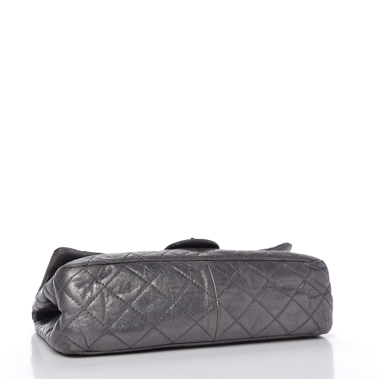 Metallic Aged Calfskin Quilted 2.55 Reissue 226 Flap Dark Silver