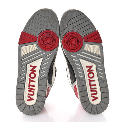 Louis Vuitton Calfskin Monogram Mens LV Trainer Sneakers 8 Grey Red Black 7 of 9
