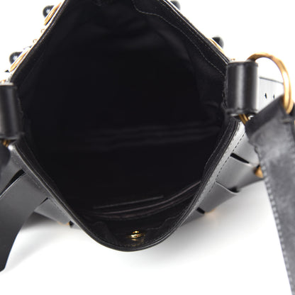 Saint Laurent Calfskin Studded Crossbody Bag Black 5 of 10