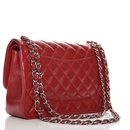 Chanel Caviar Quilted Jumbo Double Flap Red 4 of 9