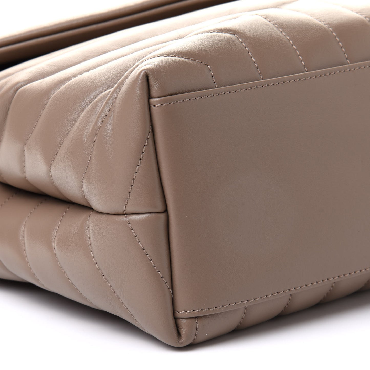 Calfskin Y Quilted Monogram Medium Loulou Chain Satchel Dark Beige