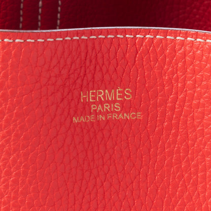 Hermes Taurillon Clemence Double Sens Reversible Tote 36 Rose Jaipur Bougainvillea 7 of 8
