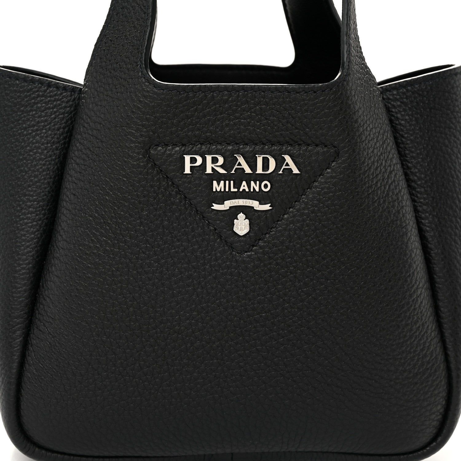 Prada Vitello Daino Soft Mini Dynamique Tote Black 7 of 9