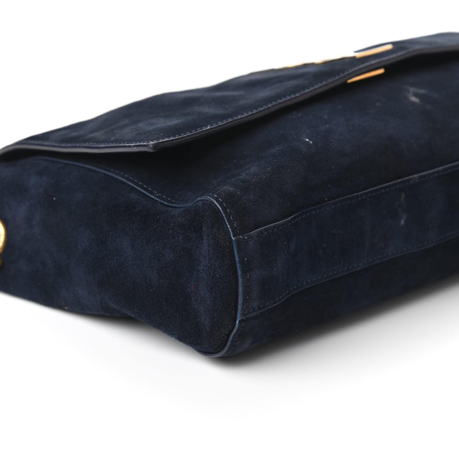 Saint Laurent Smooth Calfskin Suede Medium Reversible Monogram Kate Satchel Navy 15 of 17
