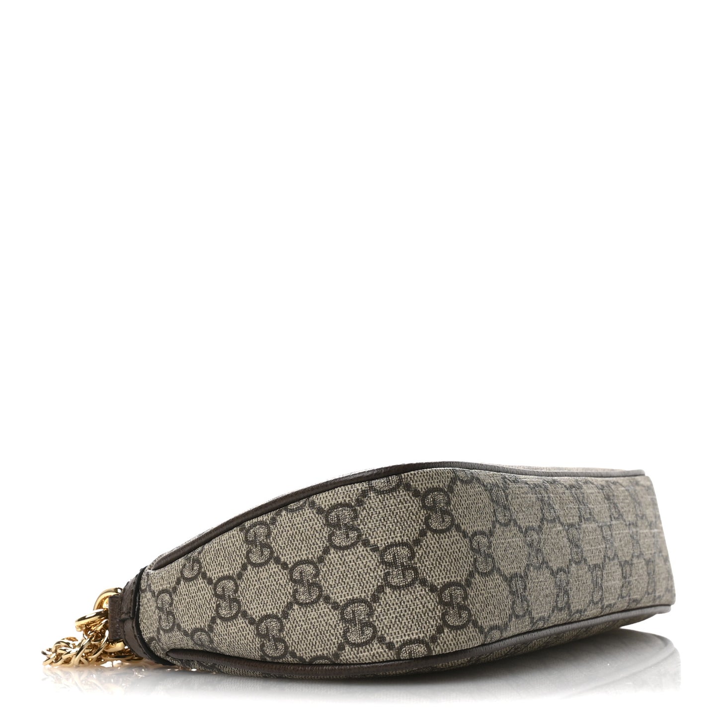 GG Supreme Monogram Textured Dollar Calfskin Web Small Ophidia GG Handbag Beige Ebony New Acero