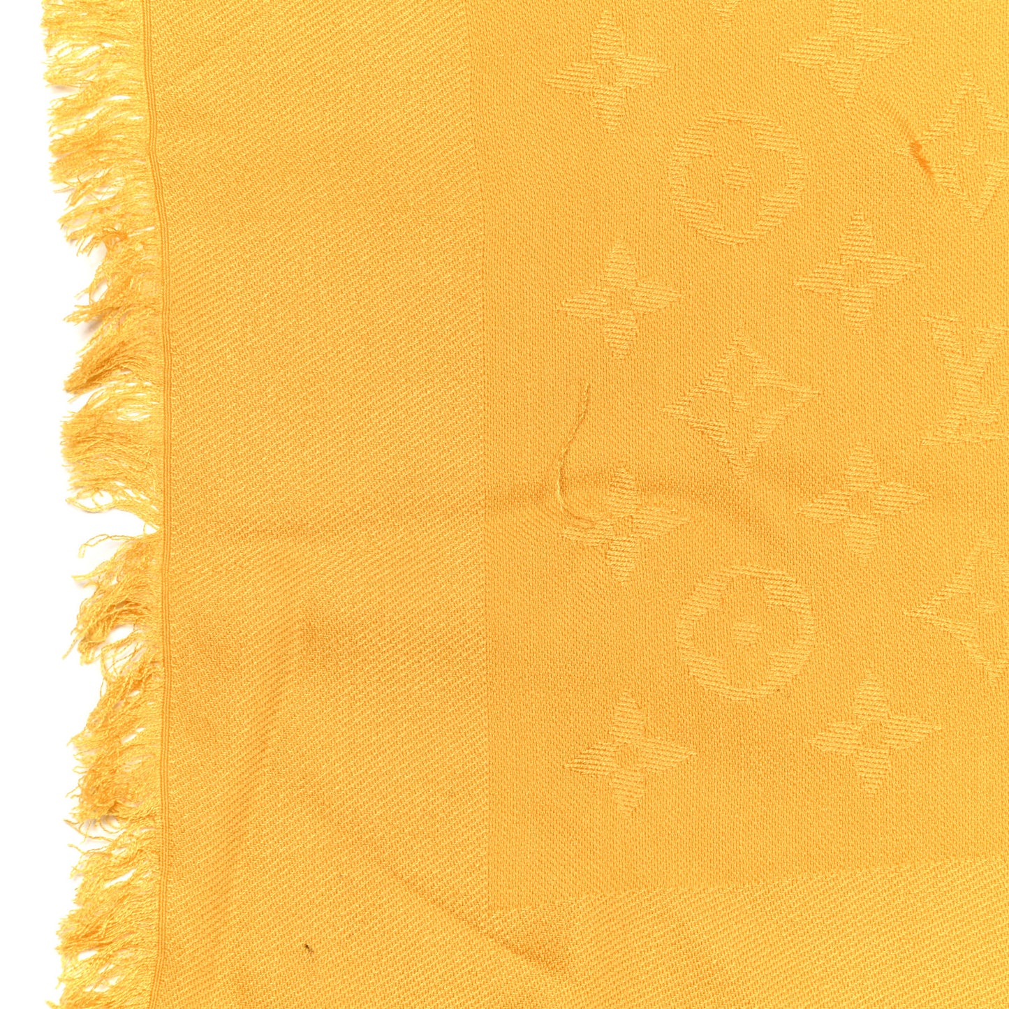 Wool Silk Monogram Shawl Safran
